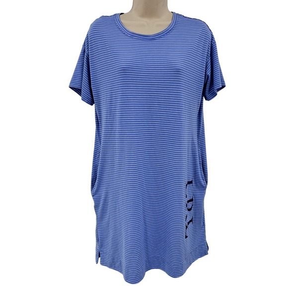 Lauren Ralph Lauren Night Gown SZ S Blue Tee LRL Pocket Lounge Sleep Cabincore - Picture 2 of 11